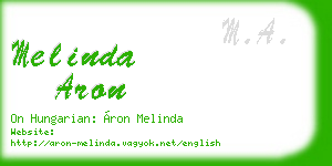 melinda aron business card